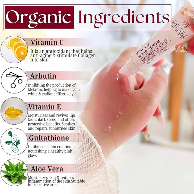 Merlena Pink Lip & Nip Serum 8ml