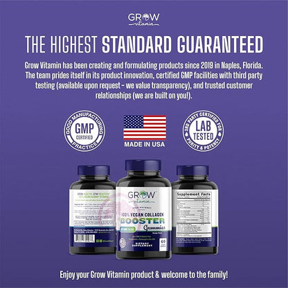 Superfruit Gummy Beauty Vitamins - Supports Skin, Hair, and Nail Health - Vegan Collagen Builder with Silica, Biotin, Super Berry Amla, Vitamin C, A, E, Orange Flavor, Non GMO, No Gluten - 60 Gummies