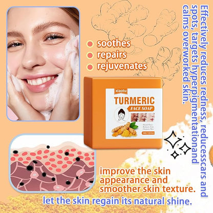 2PCS Turmeric Soap Bar for Face