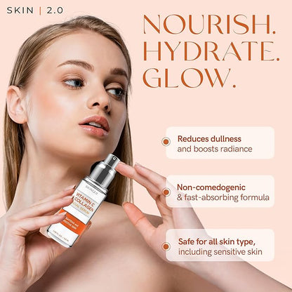 Vitamin C Serum - Dermatologist Tested, Anti-Aging & Dark Spot Remover - Brightening, Clean Beauty, Cruelty-Free, Korean Skincare for Glass Skin, All Skin Types - 1.69 Fl. oz