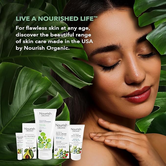 Nourish Organic Face Serum, Apricot & Argan – Pure Hydrating Facial Serum with Vitamin C and Vitamin A + Washable Cotton Round
