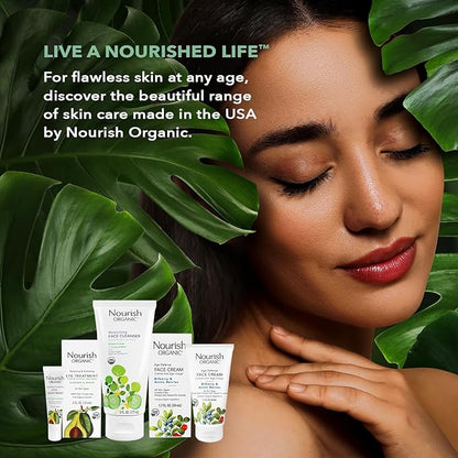 Nourish Organic Face Serum, Apricot & Argan – Pure Hydrating Facial Serum with Vitamin C and Vitamin A + Washable Cotton Round