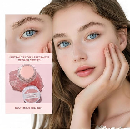 4 Colors Under Eye Brightener, Conceal & Brighten Dark Circles, Nourishing Waterproof Under Eye Cream Pot Concealer Full Coverage Peach Color Corrector Makeup(00)