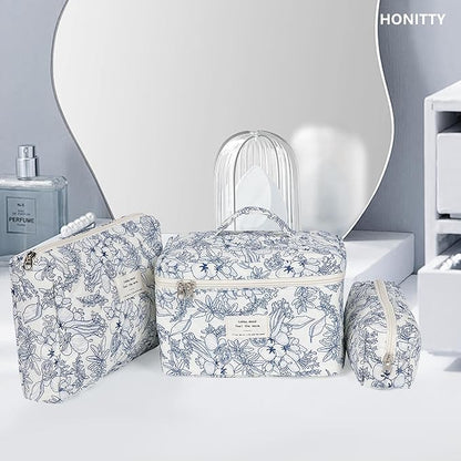 Makeup bag, quilted makeup bag,large