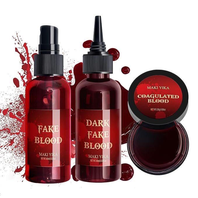 3Pcs Halloween Fake Blood Makeup Kit Realistic SFX 03oz