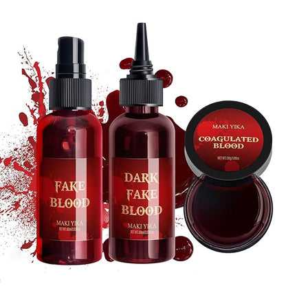 3Pcs Halloween Fake Blood Makeup Kit Realistic SFX 03oz
