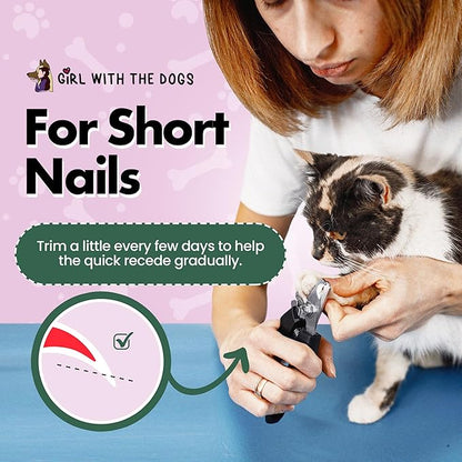 Pet nail clippers by girl