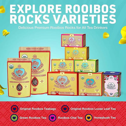 Premium Organic Rooibos Tea Bags 40 - Naturally Sweet Herbal Tea Safe for Children and Pregnant Women - Low Tannin, Caffeine Free Rooibos Tea Sustainably and Ethically Farmed in South Africa 