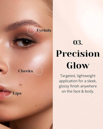 Glint Liquid Gel Highlighter (Dewy Moon, 0.) - Nose, Lips. 1oz