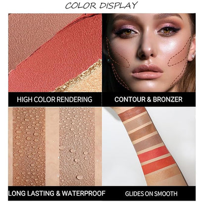 3pcs Face Contour Stick, Highlighter Stick Blush Stick Teen Girls