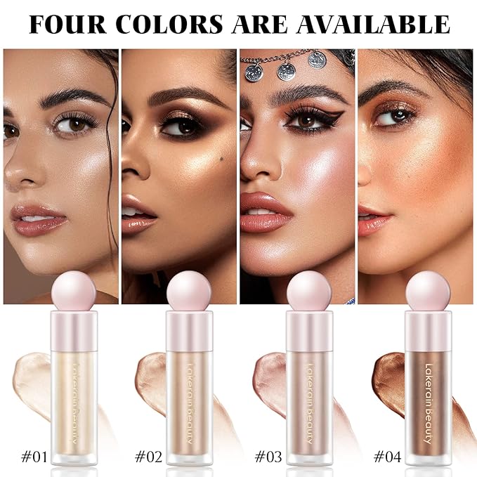 Liquid Highlighter Makeup, Natural Silky Shimmer Finish Face 1 Pack