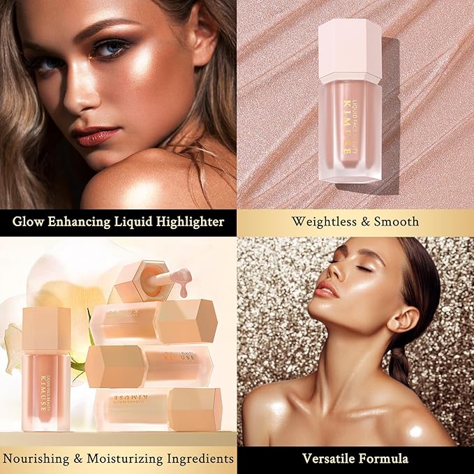 KIMUSE Soft Natural Glow Liquid Filter, Weightless, Long-Wearing, Illuminator Makeup