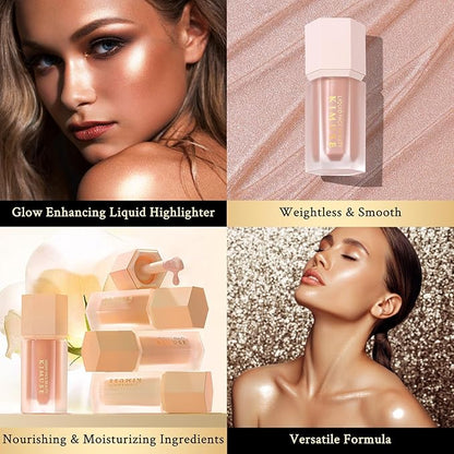 KIMUSE Soft Natural Glow Liquid Filter, Weightless, Long-Wearing, Illuminator Makeup