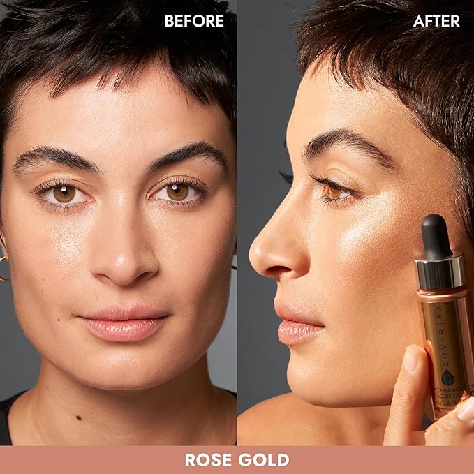 COVER FX Custom Enhancer Drops - Rose Gold: Liquid Highlighter 15mL