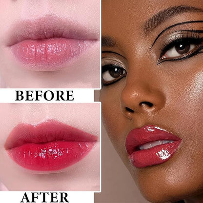 Lip Plumping Lip Gloss,Big Brush Head Lip Oil Hydrating Nourishing & Smooth Glossy Lip Glow Oil,Moisturizing Tinted Lip Gloss Lip Balm Shiny and Vegan Plumping Lip Tint Care(#05)