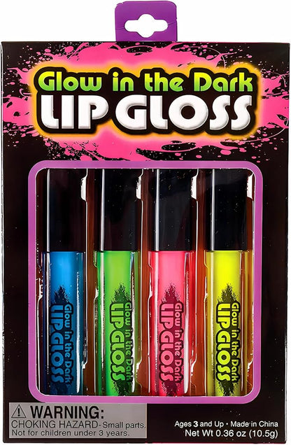 Rhode Island Novelty Assorted Color Glow In The Dark Lip Gloss (4)