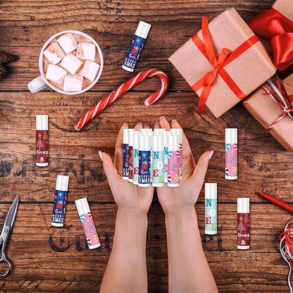 Sosation 80 Pcs Christmas Flavored Lip Stocking