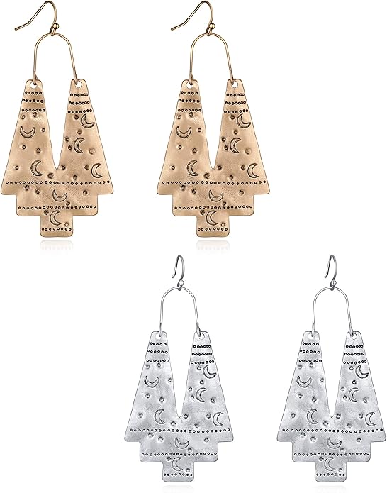 Zealmer Gold Geometric Earrings Statement Vintage