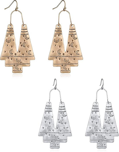 Zealmer Gold Geometric Earrings Statement Vintage