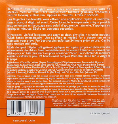 TanTowel Full Body Tan Towelettes - 5 Pack, Dark, 0.5 Fl Oz (Pack of 5)