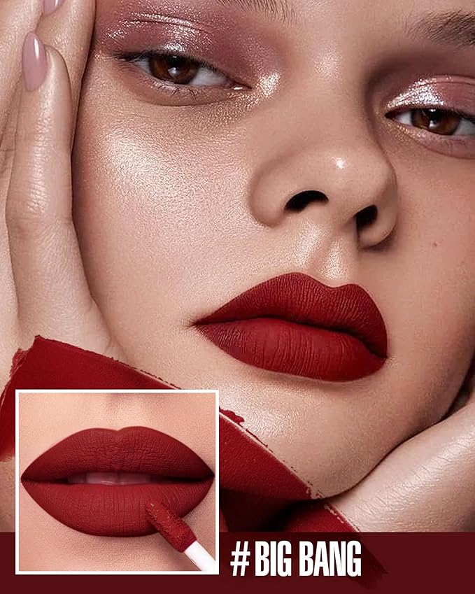 Dark Red Lipstick Matte, Red Liquid Lipstick Long Long
