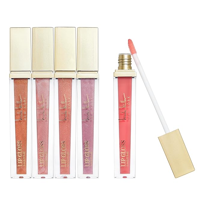Nicole Miller Lip Gloss Collection, 5 Count (Pack of 1), Metallic Trees
