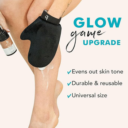 Self Tanner Tanning Mitt Set - Complete Tanning Mitts Kit with Exfoliating Gloves, Face and Body Tanner Glove for the Perfect Fake Self Tan Mit - Self Tanner Glove Mitt Tanning Lotion Applicator