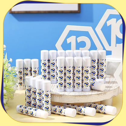 24 Pcs Volleyball Lip Balm Volleyball (Blue,white,yellow)