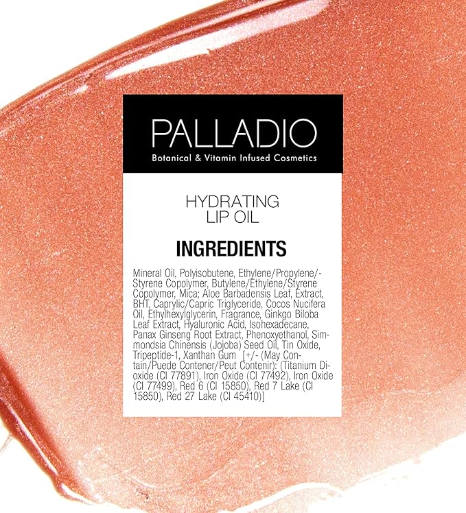 Palladio Hydrating Lip Oil Infused with Hyaluronic Acid, Hydrating