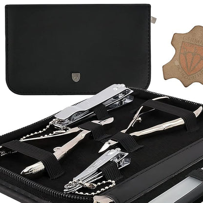 3 Swords Germany – Manicure Pedicure kit Set with Genuine Leather case - Made in Solingen/Germany