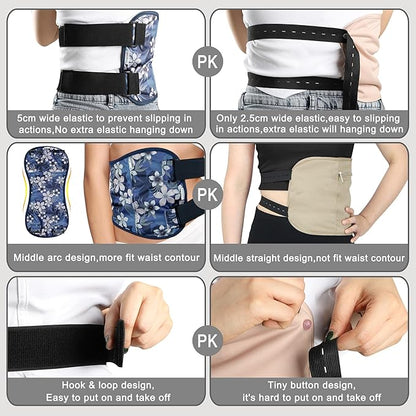 Langsprit Organic Cotton Castor Oil Pack Wrap - Reusable Castor Oil Pads Pack Compress for Liver & Stomach Detox - Body Kit Charcoal Grey