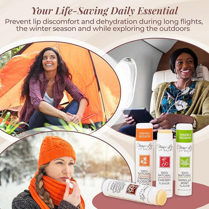 100% Natural Lip Balm Set, Hydrating Petroleum