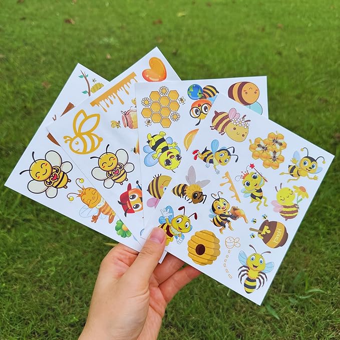 Bee Temporary Tattoo - 50Pcs Bee Birthday Party Festival Décor