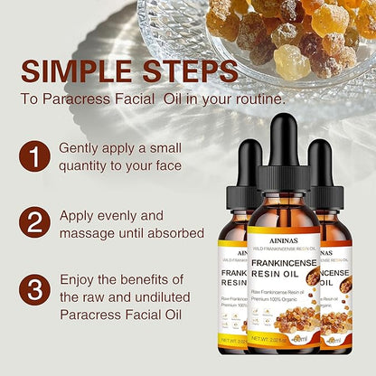 AININAS Organic Frankincense Resin Facial Oil - Reduces Fine Lines & Wrinkles, Soothes & Repairs Skin, Deep Hydration for Face & Body - 2 Fl Oz - Natural Anti-Aging Serum for Women & Men