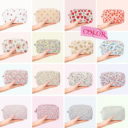 Soidram quilted makeup bag floral
