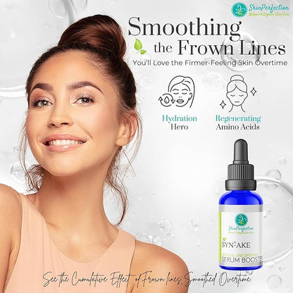 Skin Perfection Syn-AKE Freeze Wrinkles Peptide DIY Anti-Aging Skincare Booster Smooth Firm Vertical Expression Lines Between the Eyebrows the 11's .5 oz