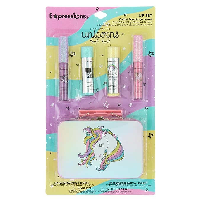 Expressions - 5pc Cosmetics Lip Kit For Kids Glosses,