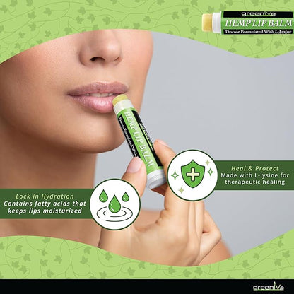 GreenIVe Hemp Lip Balm, Vegan, Omegas Hydrating