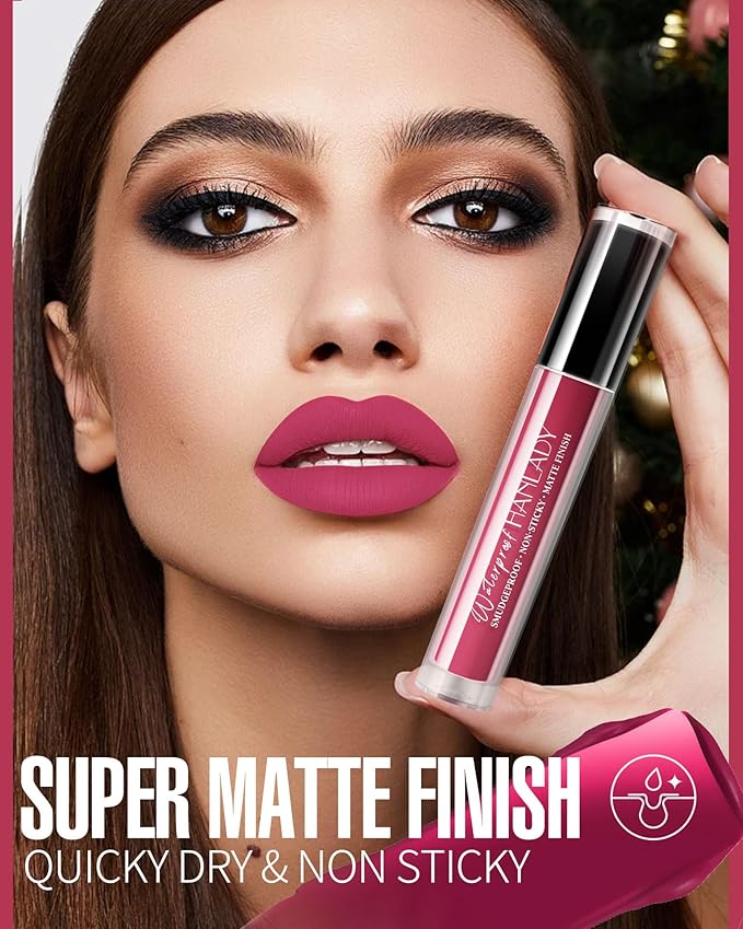 Bright Red Lipstick Matte, Ruby Red Liquid Lipstick Bright