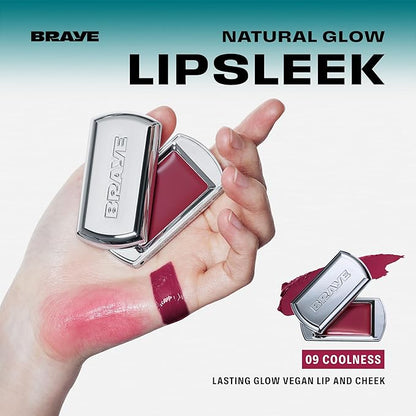 BRAYE Lipsleek Lip Balm, Monochromatic Cream Blush 2-in-1