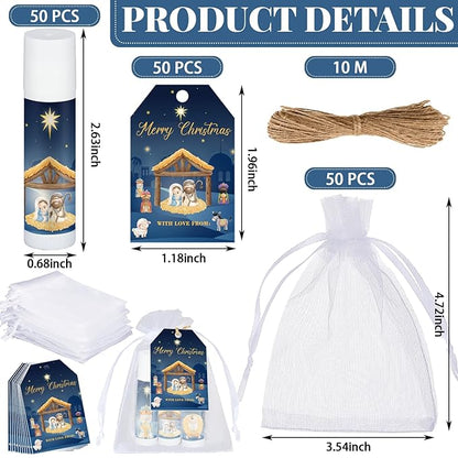 Dunzy 50 Sets Nativity Lip Balm Supplies