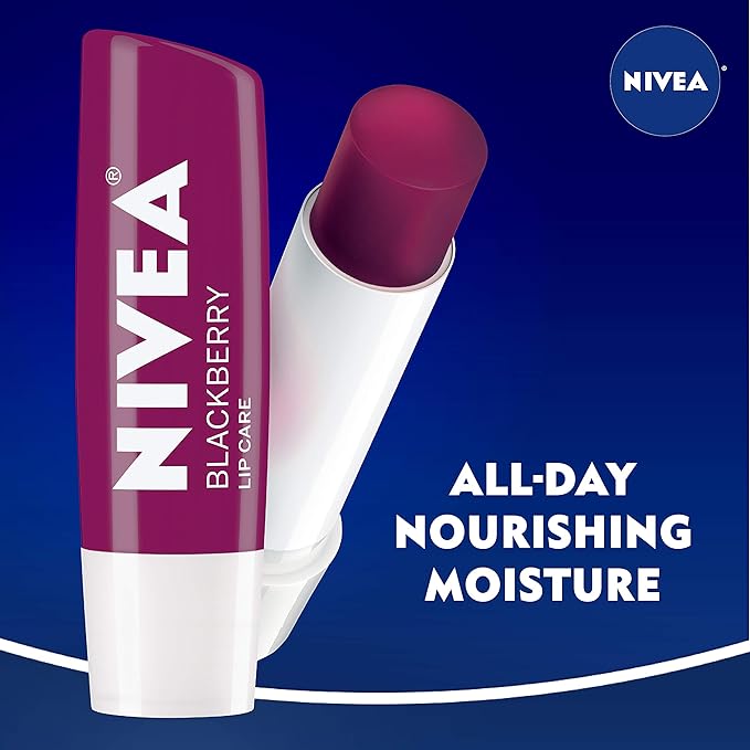 NIVEA Lip Balm, Blackberry Flavored Tinted