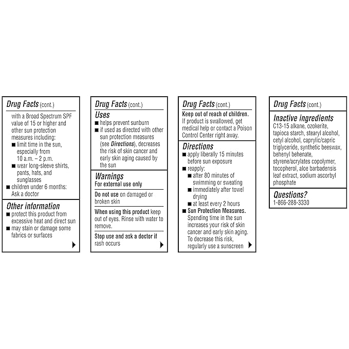 Coppertone Sport Sunscreen Stick, SPF 50 Sunscreen, Travel Size Sunscreen for Face and Body, 1.5 Oz