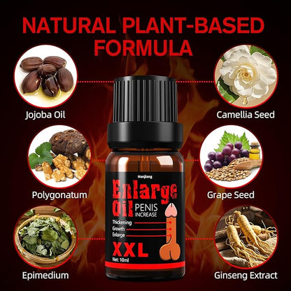 Penis Enlargement Massage Oil, Extra Strength Male Enhancement Oil, Penis Growth Oil, Help Increase Size, Thickness, Strength, and Performance, 10ml