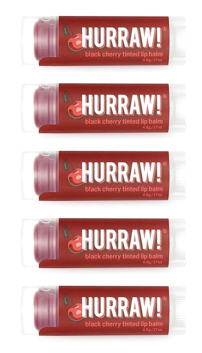 Hurraw! Black Cherry Tinted Lip Balm, Palm