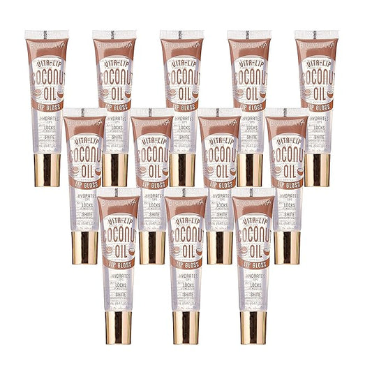 KISS Broadway Clear Lip Gloss 0.47oz/14ml 12Pcs (Coconut Oil)