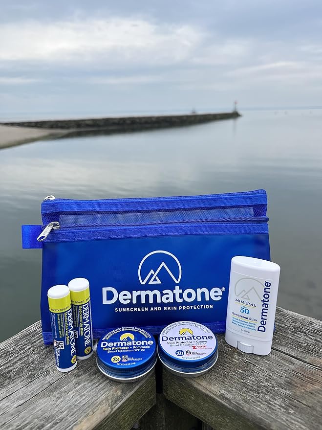Dermatone Outdoor Protection Kit | Contains 4 of our Sunscreen, Skin Protection Products | z-Cote, Classic Tin, Mineral Sunscreen Stick and 2 Medicated Lip Balms