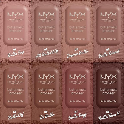NYX PROFESSIONAL MAKEUP Matte Buttermelt Bronzer, Longwear Face Butta Off