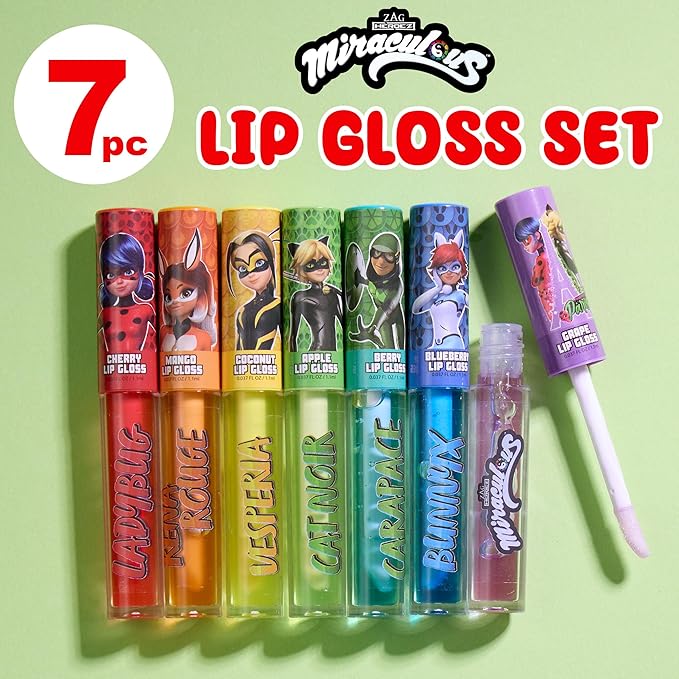 Miraculous 7pc Lip Gloss Set - Zag Heroez Gloss