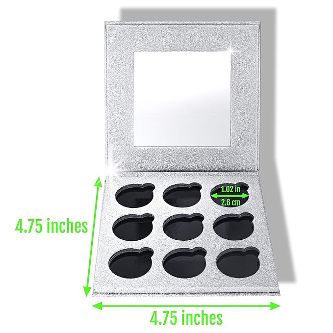 Glitter Mirror Empty Magnetic Reusable Eyeshadow Makeup Palette